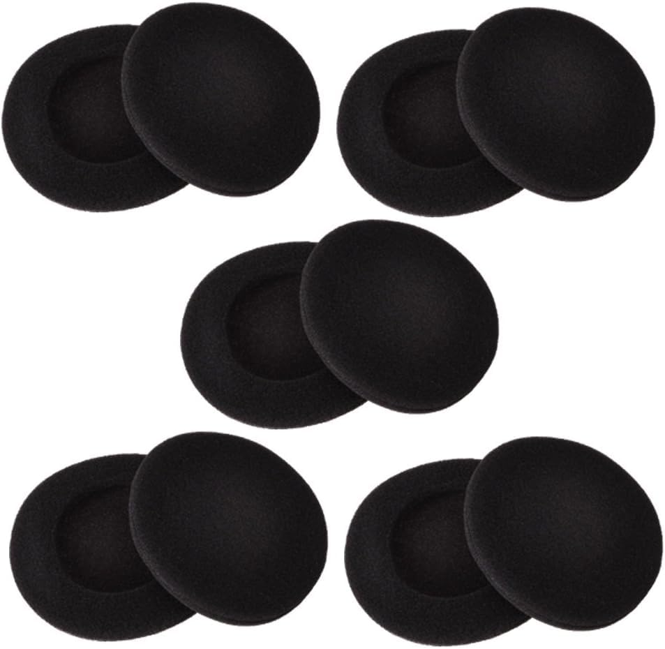 RMISODO 2 Inch Foam Pad EarPad Ear Cover Compatible with Sony Sennheiser Philips Headphone, 5 Pairs, Black