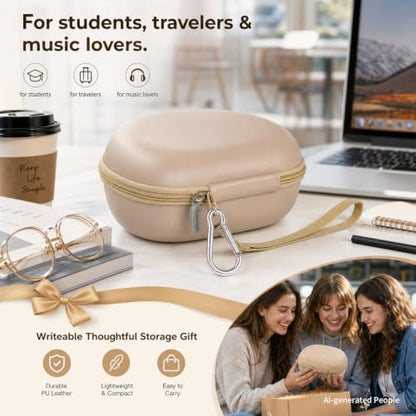 Comecase Headphone Case Compatible with JBL Tune 720BT 770NC, Khaki | Hard Shell Travel Storage for Foldable Over-Ear Headphones, with Mesh Pocket for Cables. Case Only, Headphones Not Included - color: Khaki