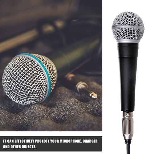 ULTECHNOVO Large Capacity Black Eva Microphone Bag with Drop-resistant Design and Microphone Protection for Charger and Digital Products Storage for Karaoke Accessories