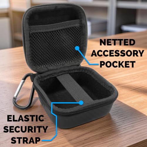 CASEMATIX Hard Carrying Case Compatible with Timekettle W4 Pro AI Interpreter Earbuds - EVA Travel Case with Elastic Strap, Carabiner for Translation Earbuds, Case Only