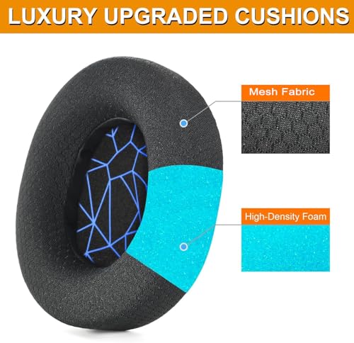 Defean Earpads for SteelSeries Arctis 7/9 (Not Fit Nova)-Blue Line - color: Black_blue