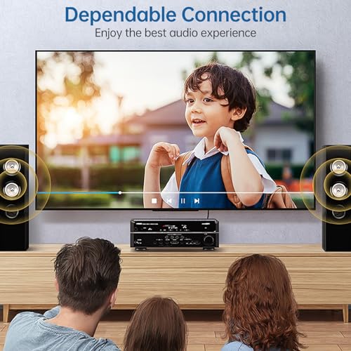 RCA Cable 25ft,2RCA Male to 2RCA Male,Audio Stereo Subwoofer Cable [Hi-Fi Sound] Auxiliary Audio Cord for Home Theater, HDTV, Amplifiers, Hi-Fi Systems,Speakers and etc - size: 25ft