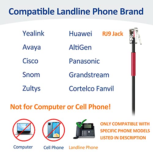 Wantek RJ9 Telephone Headset Dual with Noise Cancelling Mic, Quick Disconnect, Work for Yealink T42G T46G T48G T21P T41P Avaya 1608 9608 9611G 9650 Grandstream Cisco Snom Panasonic KXT Phones(602QY1)