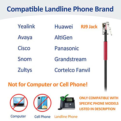 Wantek RJ9 Telephone Headset Dual with Noise Cancelling Mic, Quick Disconnect, Work for Yealink T42G T46G T48G T21P T41P Avaya 1608 9608 9611G 9650 Grandstream Cisco Snom Panasonic KXT Phones(602QY1)
