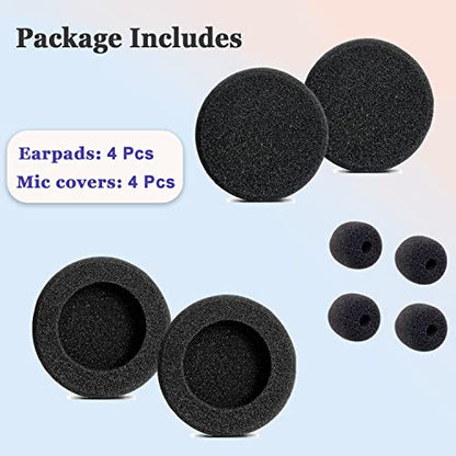 Plantronics Headset Ear Cushions Replacement Earpads Foam Ear Pads (4 Pack) | Work for Plantronics HW251N HW261N HW510 HW520 Blackwire C320 3210 3220 3320 Jabra PRO 920 930 Biz 1500 GN2000 Headphones