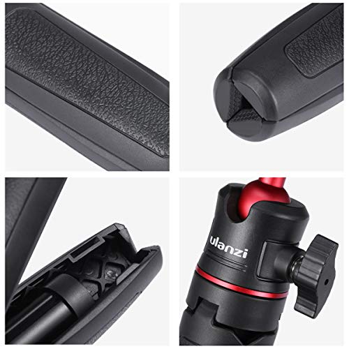 ULANZI MT-08 Mini Extension Pole Tripod for Phone Camera | Extends to 21.3in, Phone Holder Included w Cold Shoe Mount, 2-in-1 Tripod Grip, for iPhone Android Canon Sony - color: Black