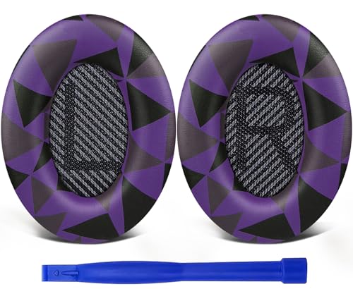 Replacement Earpads Cushions for Bose QuietComfort 35 (QC35) & Quiet Comfort 35 II (QC35 ii) Headphones, Ear Pads with Softer Leather, Noise Isolation Foam, Added Thickness (Purple Black) - color: Purple Black
