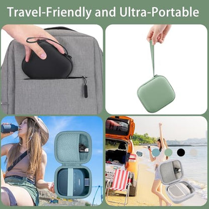 for Bose New SoundLink Micro 2nd Gen Speaker Protective Case, Grass Green | EVA Hard Shell, Soft Velvet Lining, Durable Wrist Strap, Portable Travel Bag with Carabiner, Mesh Accessory Pocket - color: Grass Green Case