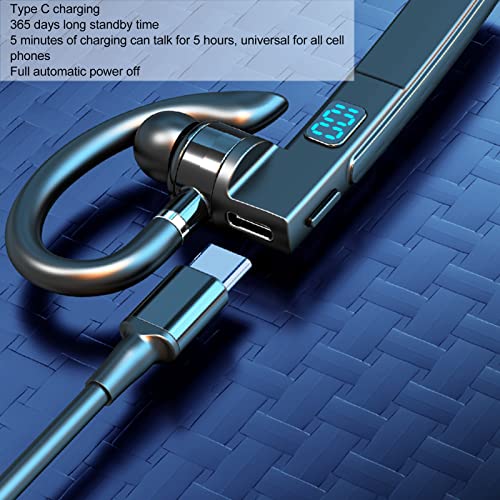 Bluetooth Earpiece, Hands Free Single Ear Noise Reduction Digital Display IPX7 Waterproofing Voice Control Wireless Earpiece with Bluetooth 5.3, for Cell Phone