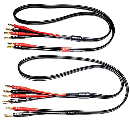 CNCESS Bi-Wire Banana Plug Splitter Speaker Cable, 3 ft, 2-Pack - size: 3 feet