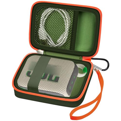 Speaker Case for JBL Go 5/4/3, Case Only | Hard Case, Mesh Pocket for Charging Cable, Compact Travel Carry, Speaker Not Included, Green - color: Green