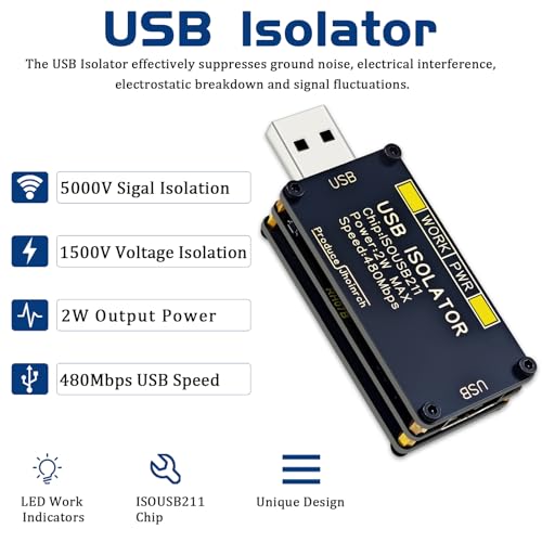 USB 2.0 480Mbps High Speed Isolator | Support 5KVrms Signal and 1.5KV Voltage Isolation,Audio up to 32 Bit 768Khz