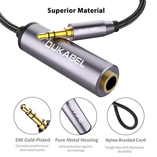DUKABEL 1/4 to 3.5mm Adapter, 6.35mm to aux Mini Stereo Cable - 120CM | 1/4 Inch Female to 1/8inch Male Headphone Adapter, for Headphone, Amplifiers, Guitar, Amp etc - size: 120CM, style: 3.5mm Male to 6.35mm Female