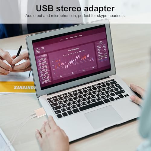 USB External Sound Card Audio Interface with Headphone and Microphone Jack Plug and Play USB to Adapter for Laptop Desktop No Driver Required Compact Stereo Sound Card Random Color