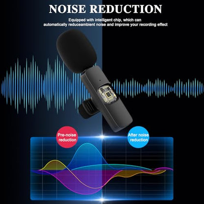 Wireless Microphone for iPhone 15 16，iPad, Android, Lavalier Microphone for Video Recording, Noise Reduction, Clip on Mini Mic for Tiktok, YouTube, Vlog, Podcast, ASMR - style: Lightning+USB C+USB A