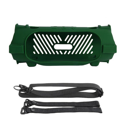 Silicone Case Cover for JBL Charge 6 Portable Bluetooth Speaker, Soft Protective Sleeve Travel Carrying Protective Cover Speaker Silicone Case with Shoulder Strap and Bike Strap (Green) - color: Green