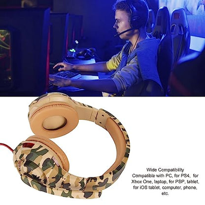 On-Ear Headphones with Microphone, Clear Sound, 120° Microphone, Comfortable, Volume Control, Wide Compatibility, Gaming Headset for Laptop