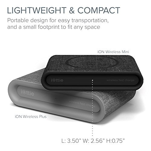 iOttie iON Wireless Mini Fast Charging Pad || Qi-Certified Charger 7.5W for iPhone XS Max R 8 Plus 10W for Samsung Galaxy S10 E S9 S8 Plus Edge, Note 9 | AC Adapter NOT Included | Charcoal - style: iON Mini