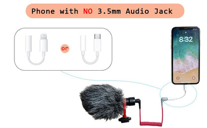3.5mm TRS to TRRS Microphone Patch Cable Mic Cord Compatible with iPhone, Smartphone, Tablets for Rode SC7, VideoMic, VideoMicro Go, for BOYA & Other External Mic (Please Read Instruction Below)