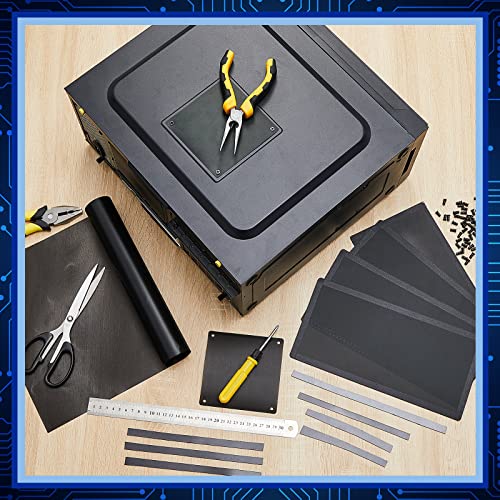 Woanger 2 Pcs 1000 x 300 mm DIY PC Case Dust Filter 0.5 mm High Airflow Hole PC Fan Mesh Filter Air Vent Covers PVC Dustproof Cover with 8 Magnetic Strip for Computer Chassis Speaker and More, Black