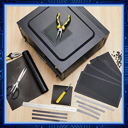 Woanger 2 Pcs 1000 x 300 mm DIY PC Case Dust Filter 0.5 mm High Airflow Hole PC Fan Mesh Filter Air Vent Covers PVC Dustproof Cover with 8 Magnetic Strip for Computer Chassis Speaker and More, Black