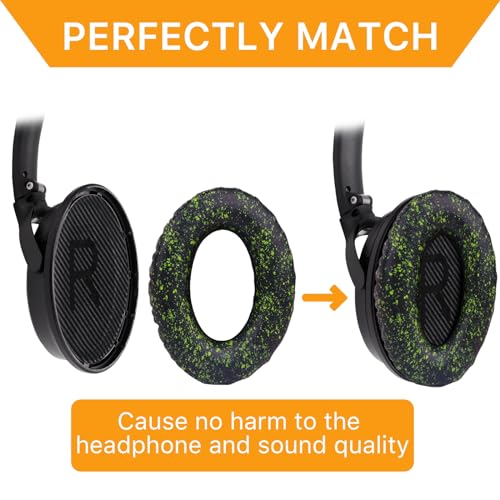 Replacement Ear Pads for Bose QC35 and QC35 II | EarPads Cushions with Noise Isolation Memory Foam, Softer Protein Leather, Added Thickness - color: Black-G-2