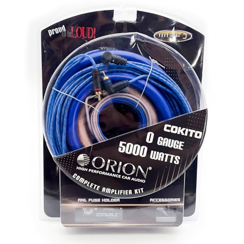 ORION Cobalt COKIT0 0-Gauge CCA Amp Wiring Kit, 100% American Wire Gauge (AWG) Standard, High Current Amplifier Install Kit with Fuse Holder, RCA Cable & Speaker Wire for Car Audio Systems - size: 0-Gauge