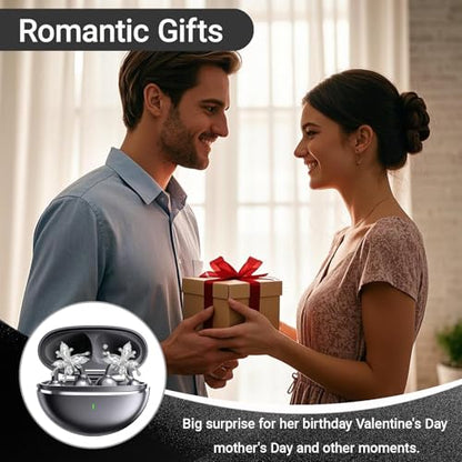 2026 New Jewelry-Inspired Clip-On Earbuds with Detachable Sparkle Butterfly Earrings, Bluetooth 6.0, Cute Wireless Headphones for Women, 50H Playtime, Low Latency, Sports & Workouts (Black) - color: Black