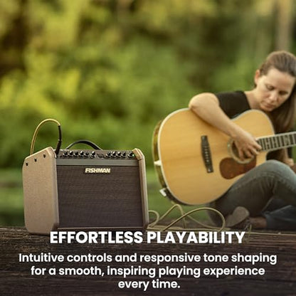 Fishman Loudbox Mini Charge Battery-Powered 60-Watt Acoustic Guitar Combo Amplifier Bundle with Gearlux XLR Cable, Instrument Cable, and Austin Bazaar Polishing Cloth - size: Mini Charge 60W