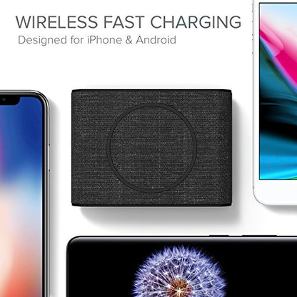 iOttie iON Wireless Mini Fast Charging Pad || Qi-Certified Charger 7.5W for iPhone XS Max R 8 Plus 10W for Samsung Galaxy S10 E S9 S8 Plus Edge, Note 9 | AC Adapter NOT Included | Charcoal - style: iON Mini