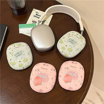 Case Compatible with AirPods Max Headphones, Cute Anime Fruit Soft TPU Anti-Scratch Protective Ear Cup Covers Headphone Cases for Woman Kids Girls - color: Lemon