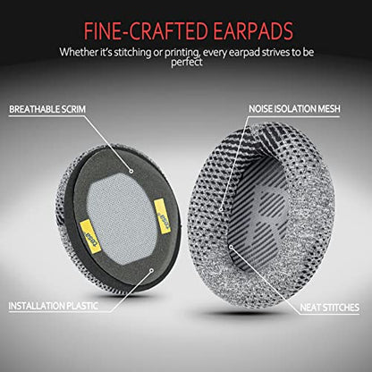 Professional Bose Headphones Ear Pads, Fits Bose QuietComfort 35 ii /QC35 /QC25 /QC2 /QC15 /Ae2 /Ae2i /Ae2w /SoundTrue & SoundLink(Over-Ear), Fabric & Memory Foam, by Krone Kalpasmos– Gray Scrims - color: Grey