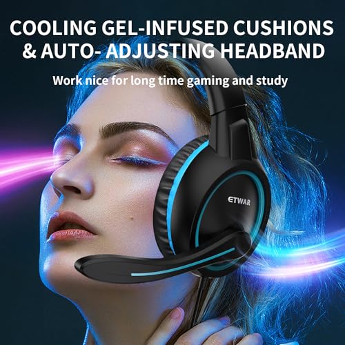 B3 Gaming Headset, Blue | Nintendo Switch, Xbox One, PS4, Mega Bass Surround, Noise Cancelling, 3.5mm Jack Over Ear with Mic, Laptop PC Smartphones - color: Blue