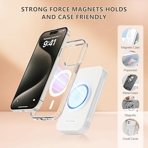 2026 Traveling Portable Wireless Mag-Safe Fast Charging Station | Magnetic 3 in 1 Charger for iPhone 17 16 15 14 13 12 Pro Max Plus,Apple Watch Series & Air pods 4 3 2 Pro-Gifts for Family - color: Black