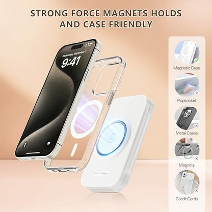 2026 Traveling Portable Wireless Mag-Safe Fast Charging Station | Magnetic 3 in 1 Charger for iPhone 17 16 15 14 13 12 Pro Max Plus,Apple Watch Series & Air pods 4 3 2 Pro-Gifts for Family - color: Black