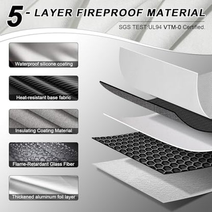 Fireproof Document Bag, 14.5" X11" X2.5", Silver | Fireproof Money Bag for Cash, With Metal Lock and Zipper, Fireproof&Waterproof Organizerm, Protects Valuables Legal Documents - color: Silver