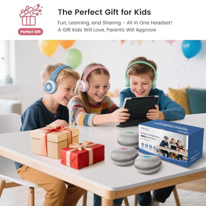 SIMOLIO Manyshare Bluetooth Kids Headphones with Microphone for School,Pink - color: Pink