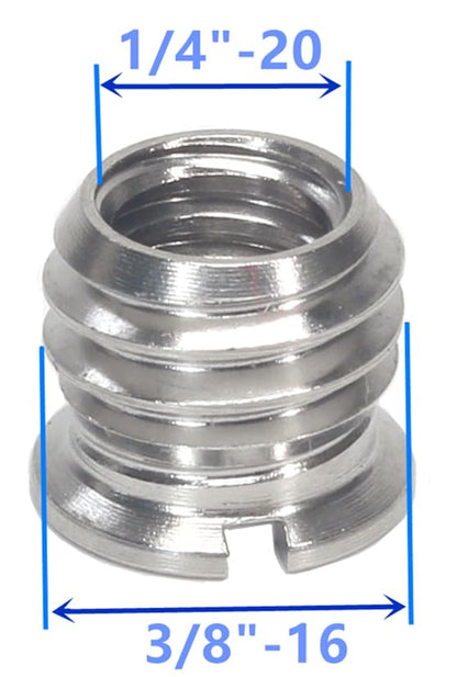 Stainless Steel 1/4"-20 Female to 3/8"-16 Male Convert Screw Adapter (4pcs, 8mm) - color: 4pcs, size: 8mm