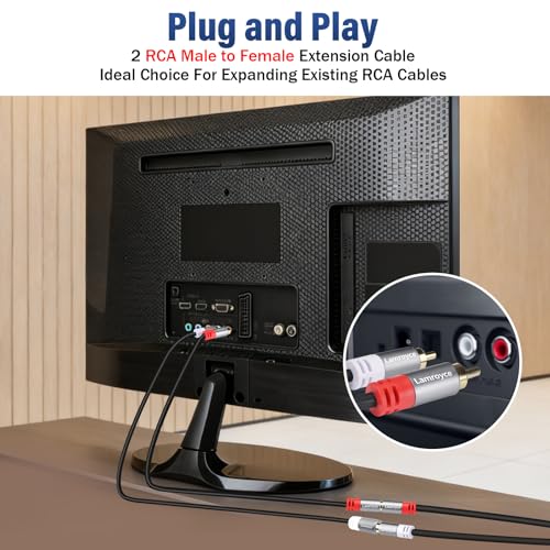 2 RCA Extension Cable 5 Feet, Dual 2RCA Male to 2 RCA Female Stereo Audio Video Subwoofer Car Audio Extender Cable Heavy Duty Connector Adapter for Home Theater, Hi-Fi System, Amplifier, Speaker - style: 5 Feet