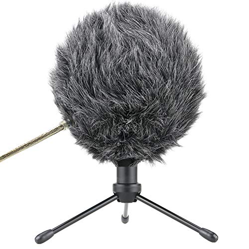SUNMON Deadcat Mic Windshield Fur Filter for Blue Snowball iCE Condenser Microphone - Outdoor Mic Windscreen Wind Muff (Grey)