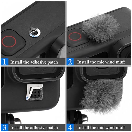 Geekria for Creators Camera Mic Wind Muff Compatible with GoPro Hero 13, 12, 11, 10, 9, 8 Action Camera, Dead Cat Windscreen Microphone Cover for Hero Series (Grey) - color: Grey