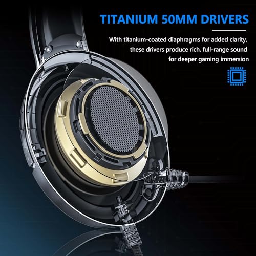 BINNUNE Wireless Gaming Headset — 2.4GHz Low-Latency USB Dongle + Bluetooth, 50mm Drivers 7.1 Surround, Noise-Cancelling Mic, 40H Battery — Over Ear Wireless Headphones for PS5, PC, Laptop, White - color: White