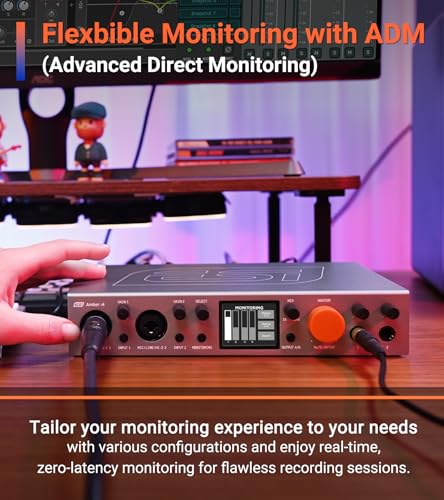 ESI Amber i4 – USB Audio Interface for Producers, Musicians, Singers, Songwriters, and Bands, 4-in/4-out with MIDI I/O, Professional Software Included - size: Amber i4 (2 Pre, 2 Line/4 Out)
