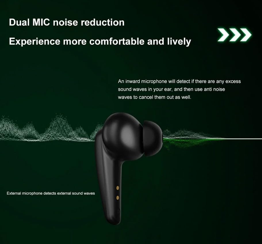 Kaindy Bluetooth 5.2 Wireless Earbuds Gaming Earphones, 45ms Low Latency Stereo HiFi Sound Quality & Deep Bass Earphone, True Wireless Earbuds for Android and iPhone (Black)