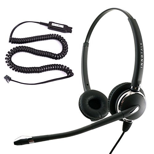 INNOTALK Pro Binaural Noise Cancel Headset Compatible with Avaya 1408-9508 & Merlin Magic 4406-4424 - Modern, Dark Gray, Wired, Corded Headset for Avaya IP Phones - size: Pro Binaural