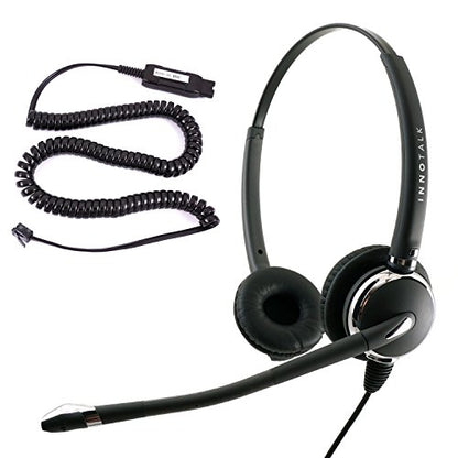INNOTALK Pro Binaural Noise Cancel Headset Compatible with Avaya 1408-9508 & Merlin Magic 4406-4424 - Modern, Dark Gray, Wired, Corded Headset for Avaya IP Phones - size: Pro Binaural