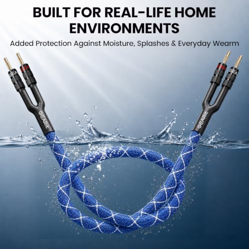 GEARit 12 Gauge Speaker Wire Banana Plugs CL2 Rated in-Wall 10 Feet Blue - color: Blue, size: 10 Feet