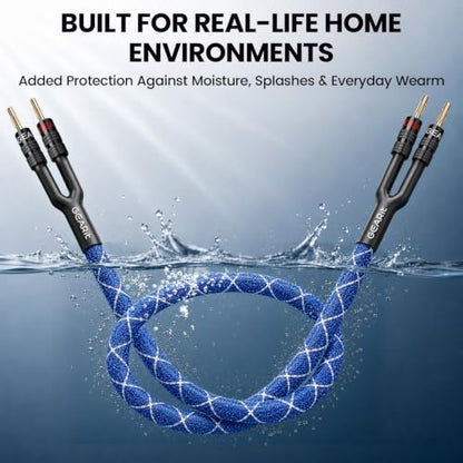 GEARit 12 Gauge Speaker Wire Banana Plugs CL2 Rated in-Wall 10 Feet Blue - color: Blue, size: 10 Feet