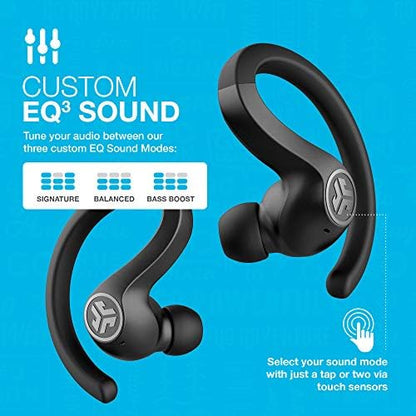 JLab JBuds Air Sport True Wireless Bluetooth Earbuds + Charging Case, Black, IP66 Sweat Resistance, Class 1 Bluetooth 5.0 Connection, 3 EQ Sound Settings Signature, Balanced, Bass Boost