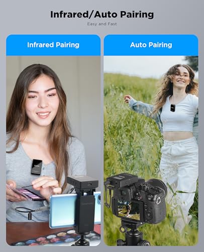 BOYA 48-Channel UHF Wireless Lavalier Microphone,LCD Screen Wireless Microphone with Howling Suppression for Online Class Recording Vlog Interview/Camera/iPhone/Speaker/Amplifier (BY-EM5 K1)
